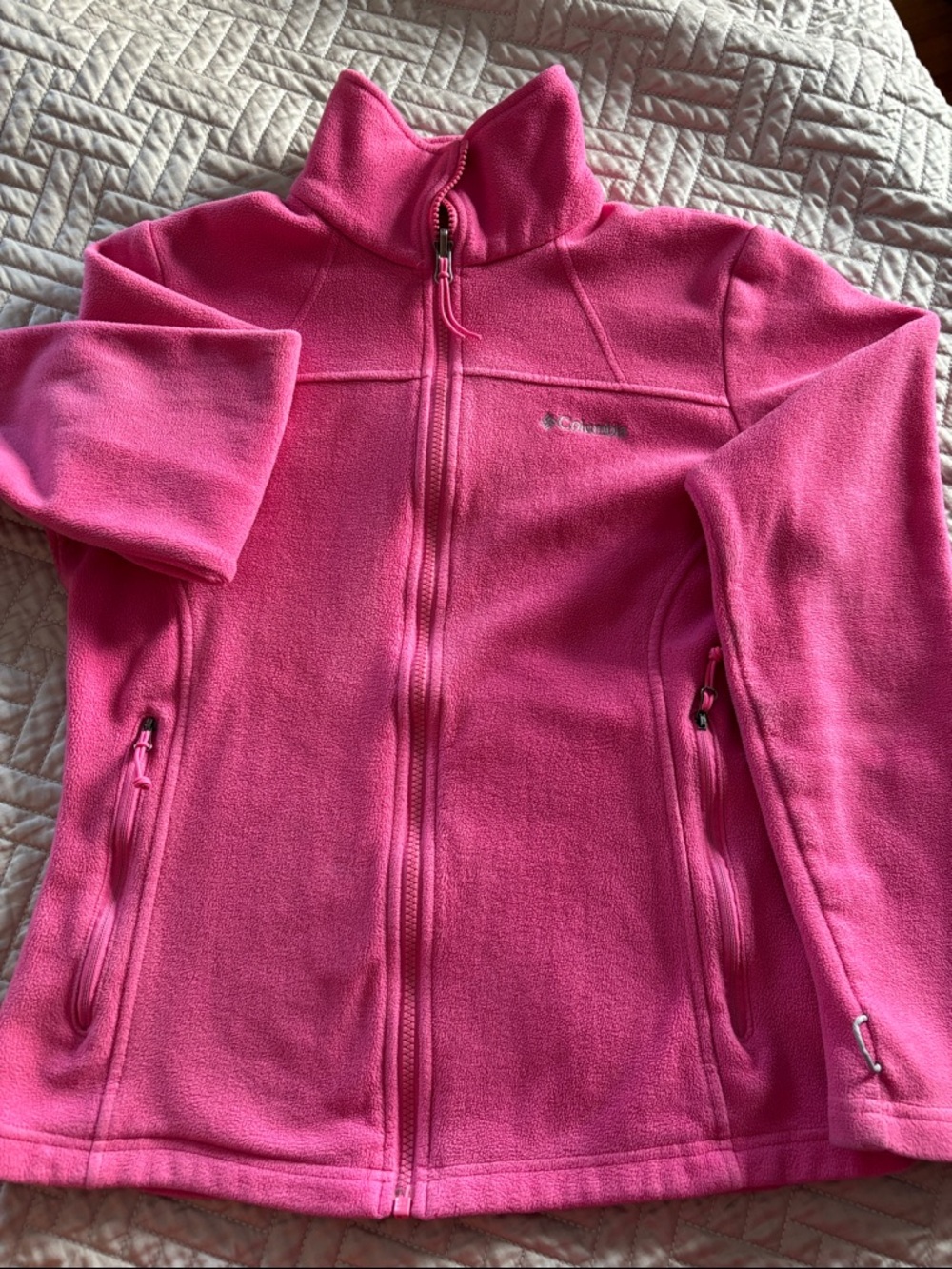 Columbia' Bright Pink Full-Zip Fleece Jacket